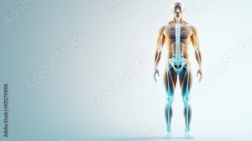 Detailed Anatomy of the Human Body in Full Length