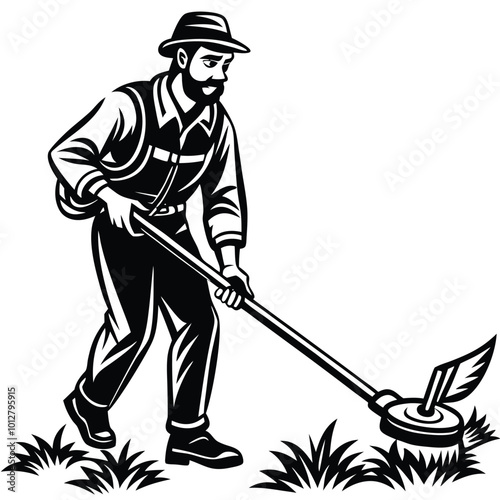 Brush Cutter vector illustration.