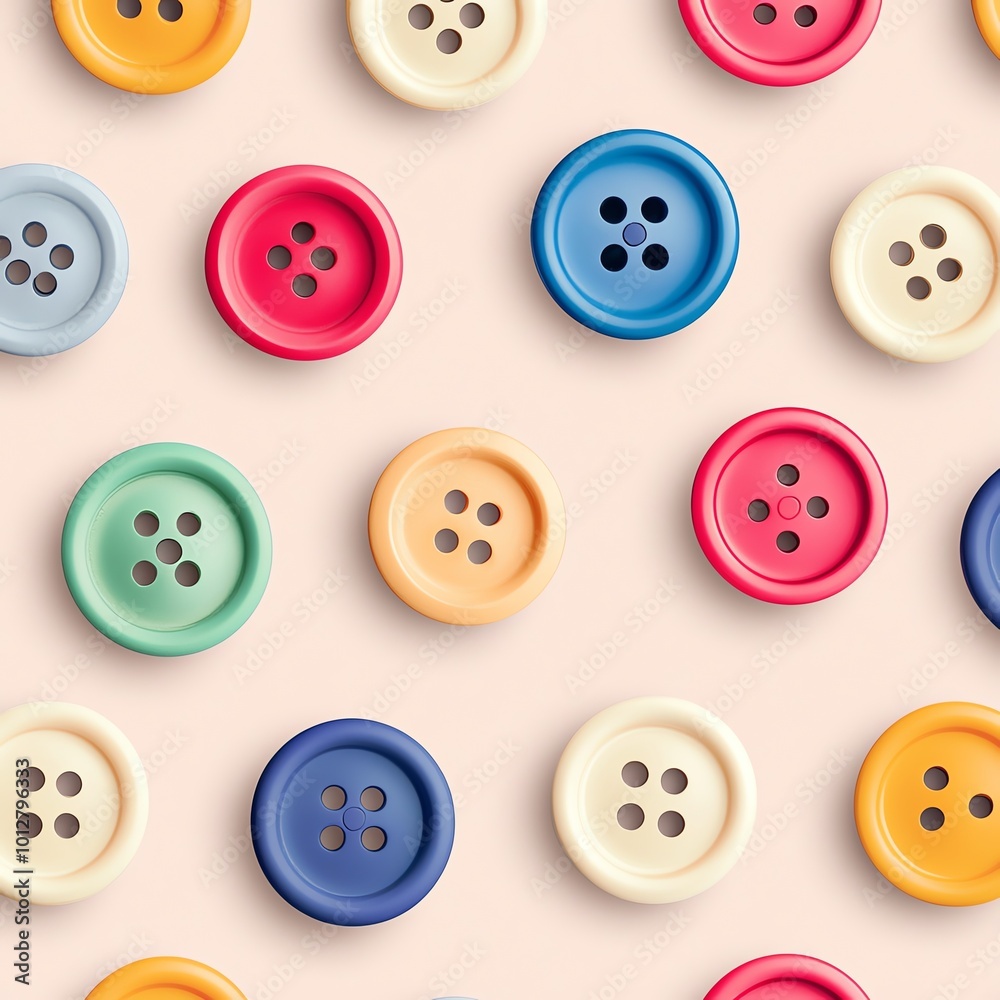 Colorful buttons arranged on a light background, perfect for crafting projects. Colorful buttons arranged on a light background, perfect for crafting projects.