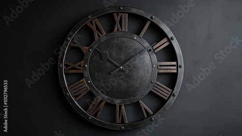 A metal clock. photo