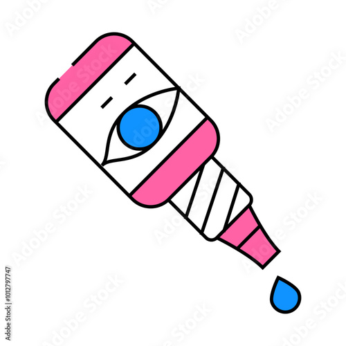 eye drops line icon vector. eye drops sign. isolated symbol illustration