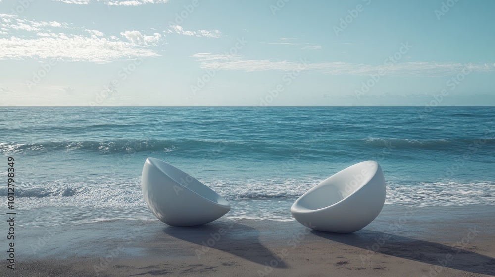 Relaxing Beach Chairs by the Ocean Relaxing Beach Chairs by the Ocean