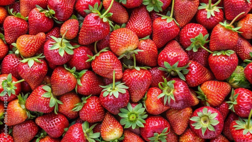 strawberries in a market background strawberries in a market background