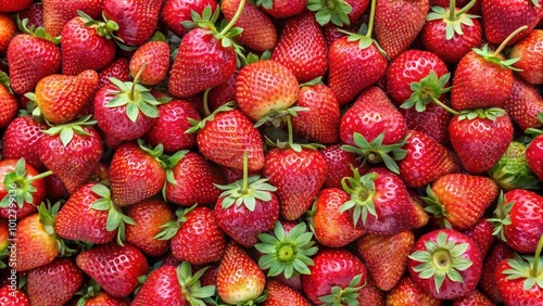 strawberries in a market background