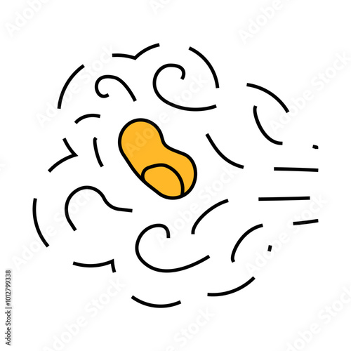 transmission of bacteria in air line icon vector. transmission of bacteria in air sign. isolated symbol illustration