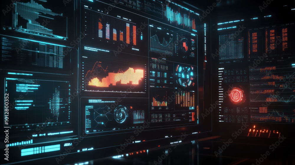 Futuristic Interface with Data Visualization Futuristic Interface with Data Visualization