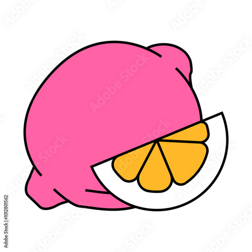 lemon citrus line icon vector. lemon citrus sign. isolated symbol illustration