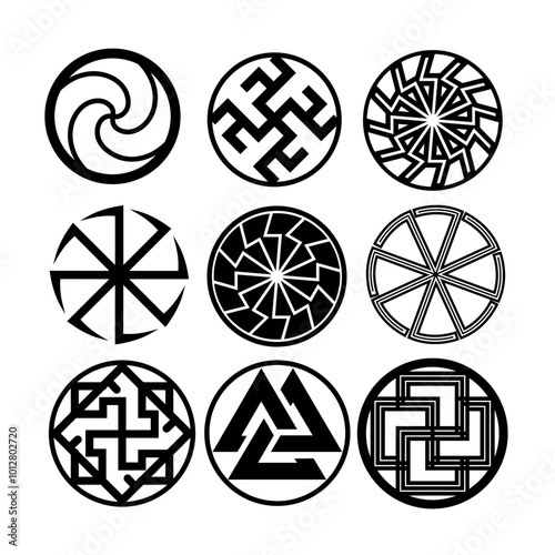 Set of celtic runes symbol vector illustration