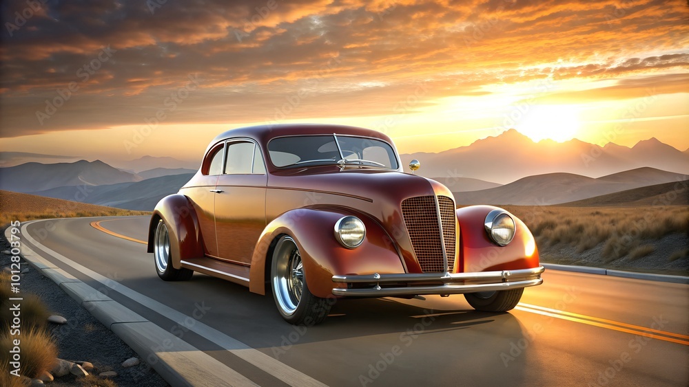 Fototapeta premium design of vintage a car on the road