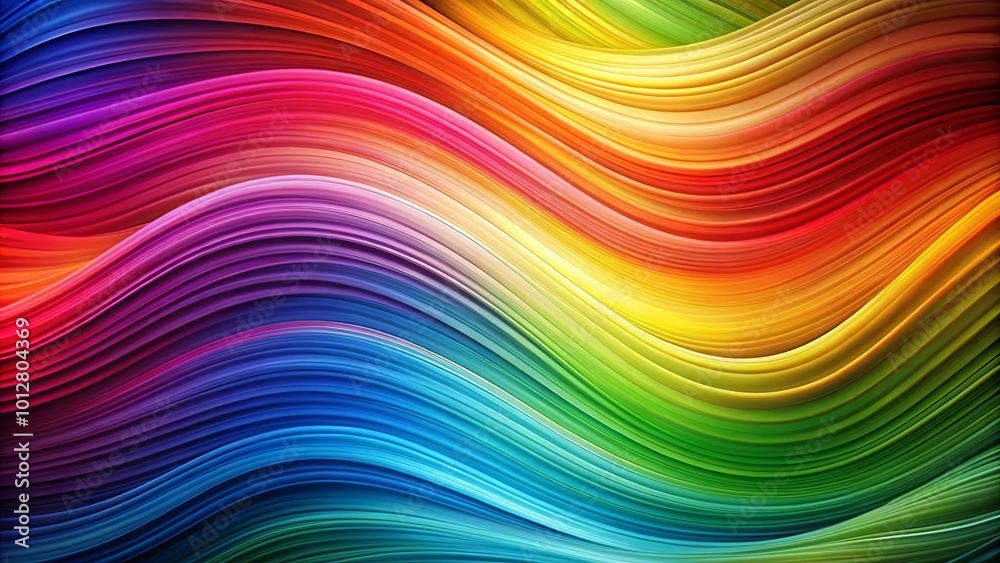 Vibrant Hues Intertwined in a Dynamic Dance of Curving Lines