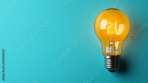 glowing light bulb symbolizes innovation and ideas, illuminating a clean background. This image represents creativity, inspiration, and the bright potential of new thoughts and solutions