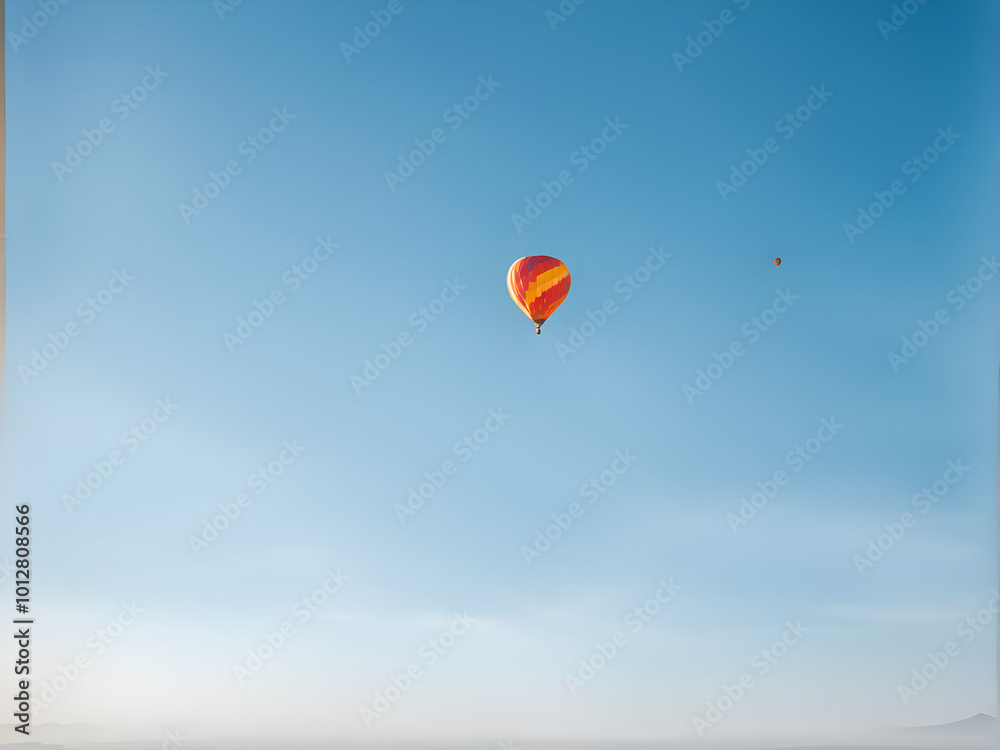 Fototapeta premium hot air balloon floating in the blue sky