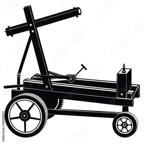 Log Splitter vector silhouette.