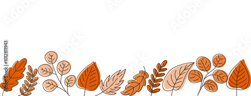 Autumn outline foliage along the bottom edge of the banner