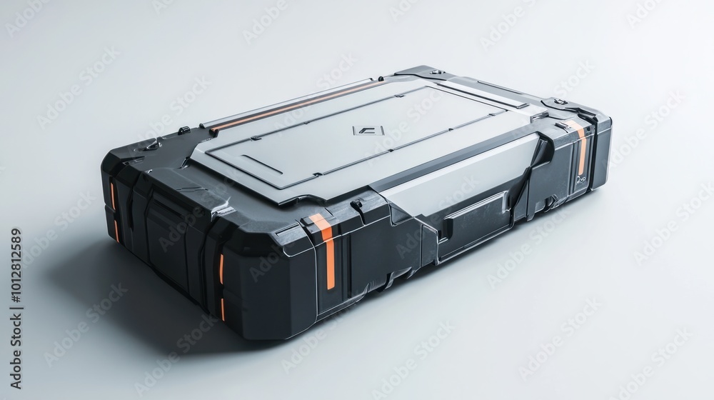 Electric vehicle battery pack showing modular design and energy-efficient technology, isolated on white Electric vehicle battery pack showing modular design and energy-efficient technology, isolated on white