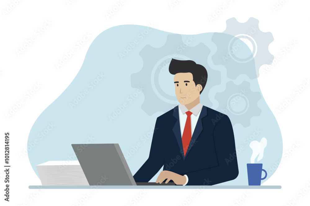 Lots of work, work piles up, employees do a lot of work that piles up. Business vector illustration. Lots of work, work piles up, employees do a lot of work that piles up. Business vector illustration.