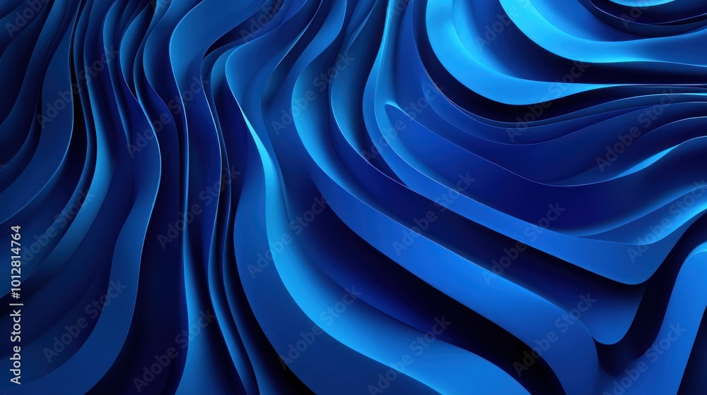 Obraz premium Abstract Blue Wavy Pattern