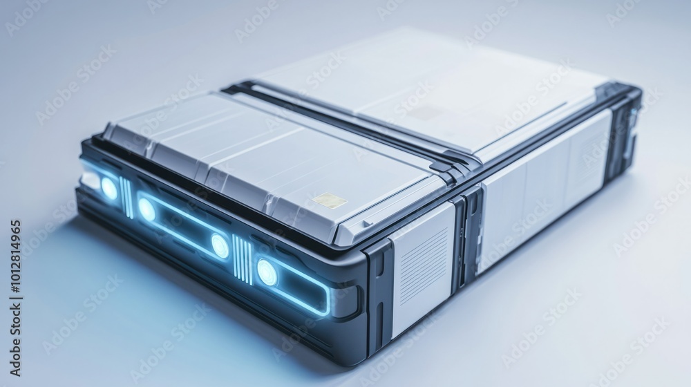 EV battery pack showcasing modern design and energy-efficient technology, isolated on white background EV battery pack showcasing modern design and energy-efficient technology, isolated on white background