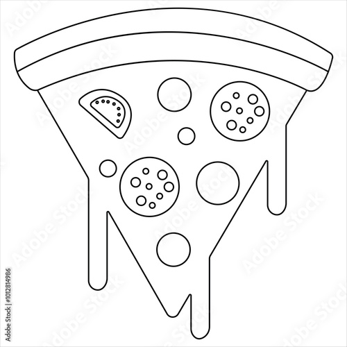 Continuous single line drawing of slice of hot pizza concept world food day vector illustration 