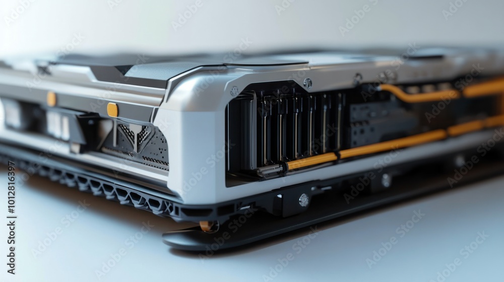 Modular EV battery pack design with high-performance cells and wiring, isolated on white Modular EV battery pack design with high-performance cells and wiring, isolated on white
