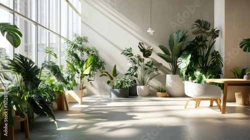 Indoor Garden with Sunlight