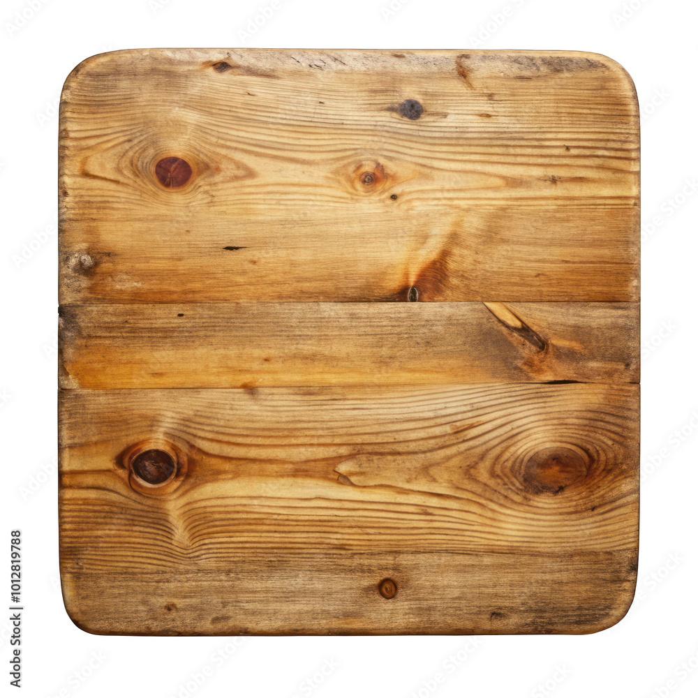 Old wooden board top view isolated on transparent background Old wooden board top view isolated on transparent background