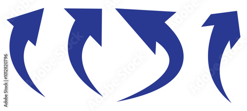 Curved arrow icons. curved arrows set. arrow symbol collection. vector