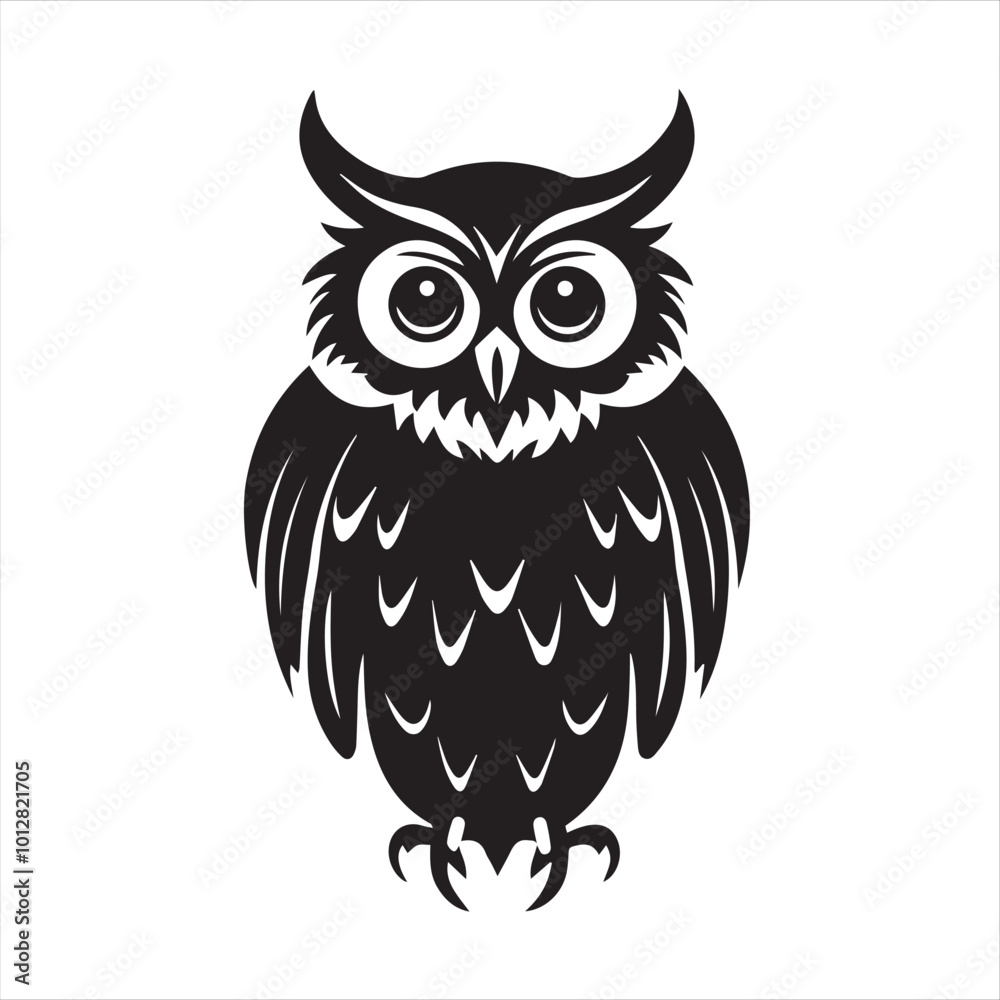Obraz premium owl on white background,owl, bird, cartoon, animal, illustration, vector, cute, character, nature, art, design, drawing, wing, halloween, beak, feather, eyes, branch, fun, funny, wise, wild, icon,