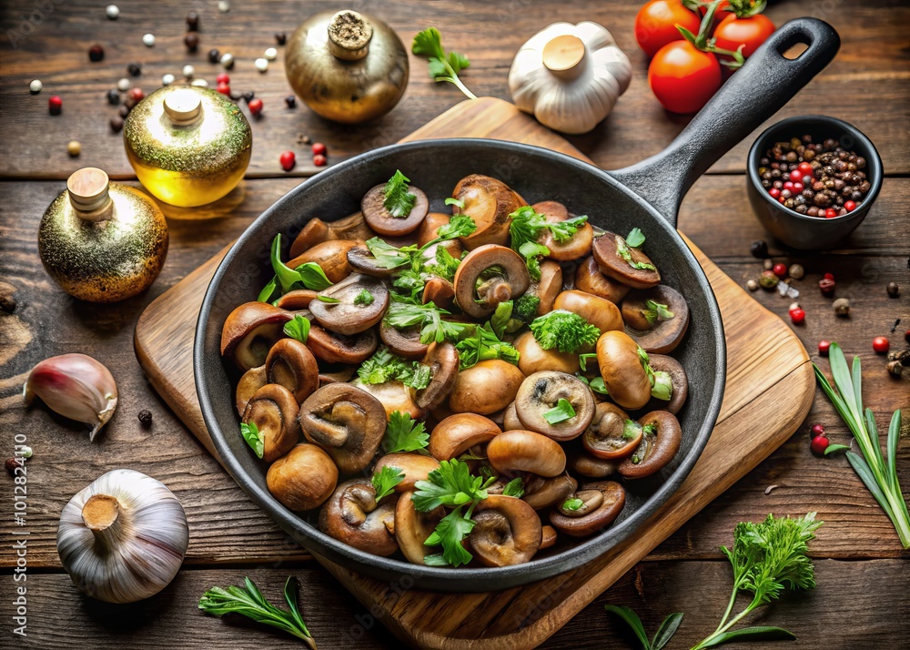 Sautéed Mushrooms in a Pan: Delicious, Fresh, and Healthy Ingredients for Perfect Cooking and Savory Dishes Sautéed Mushrooms in a Pan: Delicious, Fresh, and Healthy Ingredients for Perfect Cooking and Savory Dishes