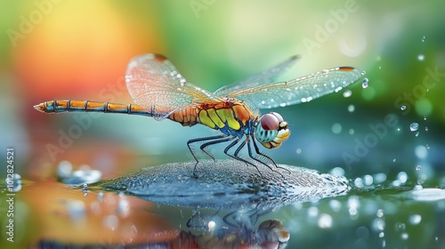 Dragonfly on a Stone photo