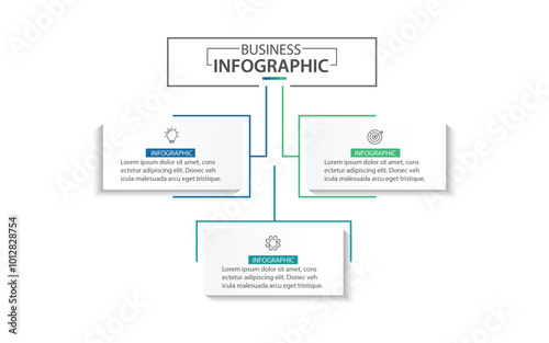 3 Step Infographic element design Vector template for presentation.