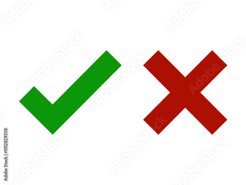 Colored thick true and false icons