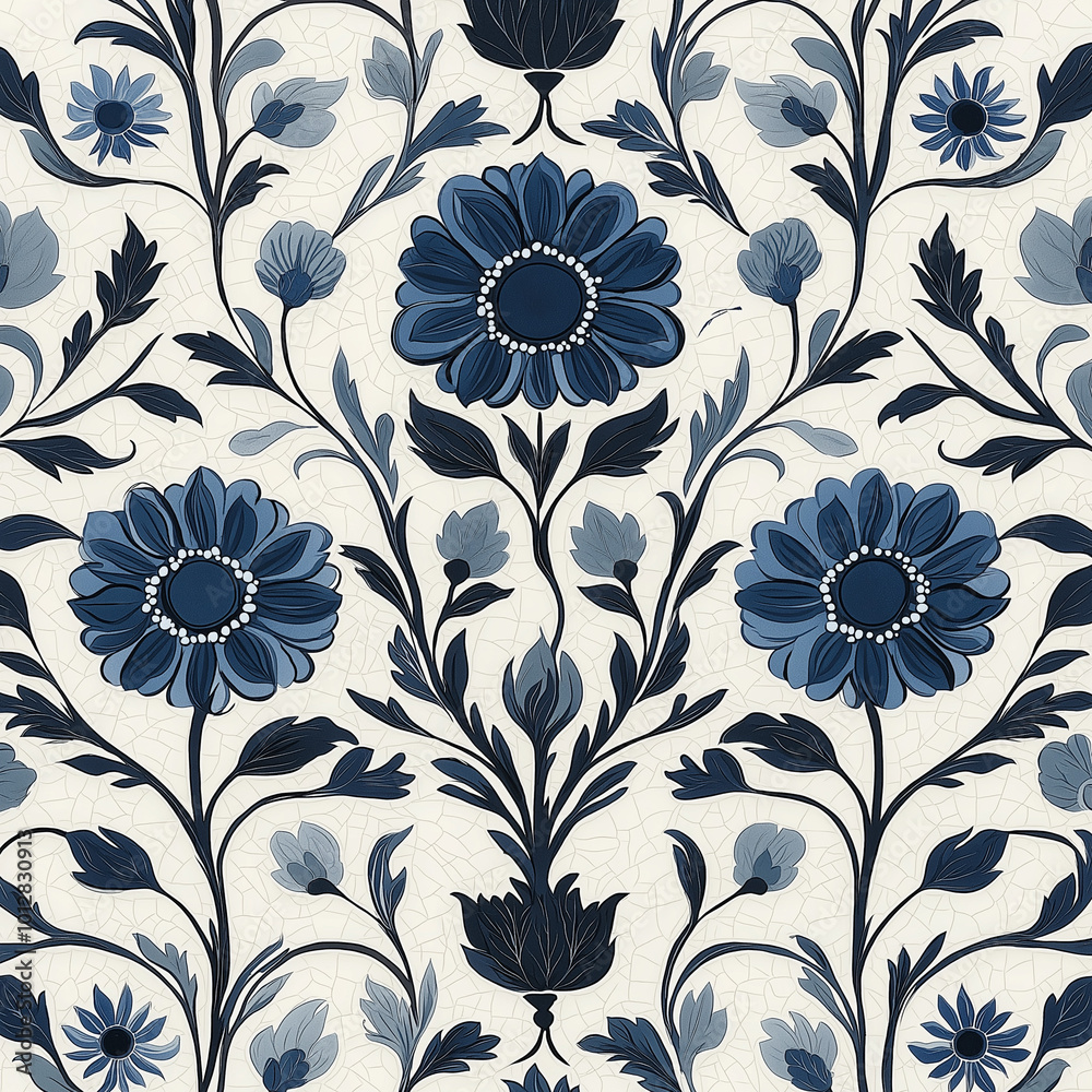 Design a seamless repeating pattern that combines the elegance of Ottoman Iznik art with modern geometric symmetry Design a seamless repeating pattern that combines the elegance of Ottoman Iznik art with modern geometric symmetry