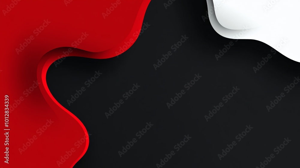 A modern abstract design featuring flowing curves in red, black, and white, creating a dynamic visual effect. A modern abstract design featuring flowing curves in red, black, and white, creating a dynamic visual effect.