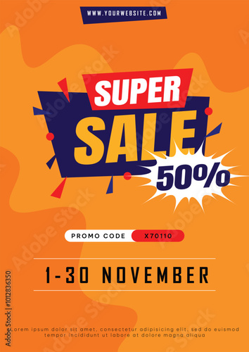 Super sale vertical poster template