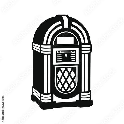 Juke box vector silhouette