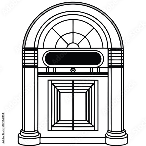 Juke box vector silhouette