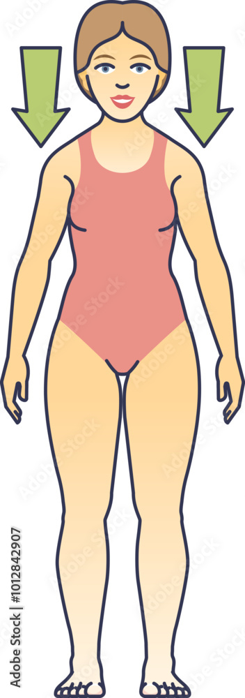 Illustration of a woman with downward arrows, symbolizing pressure or burden. Illustration of a woman with downward arrows, symbolizing pressure or burden.