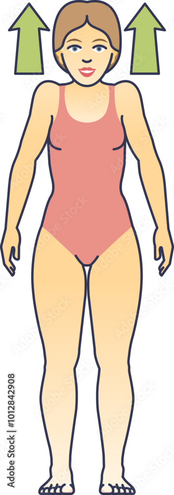 Illustration of a woman with upward arrows, symbolizing elevation or uplift. Illustration of a woman with upward arrows, symbolizing elevation or uplift.
