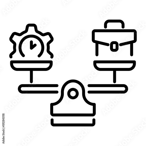 Work balance icon in linear style 