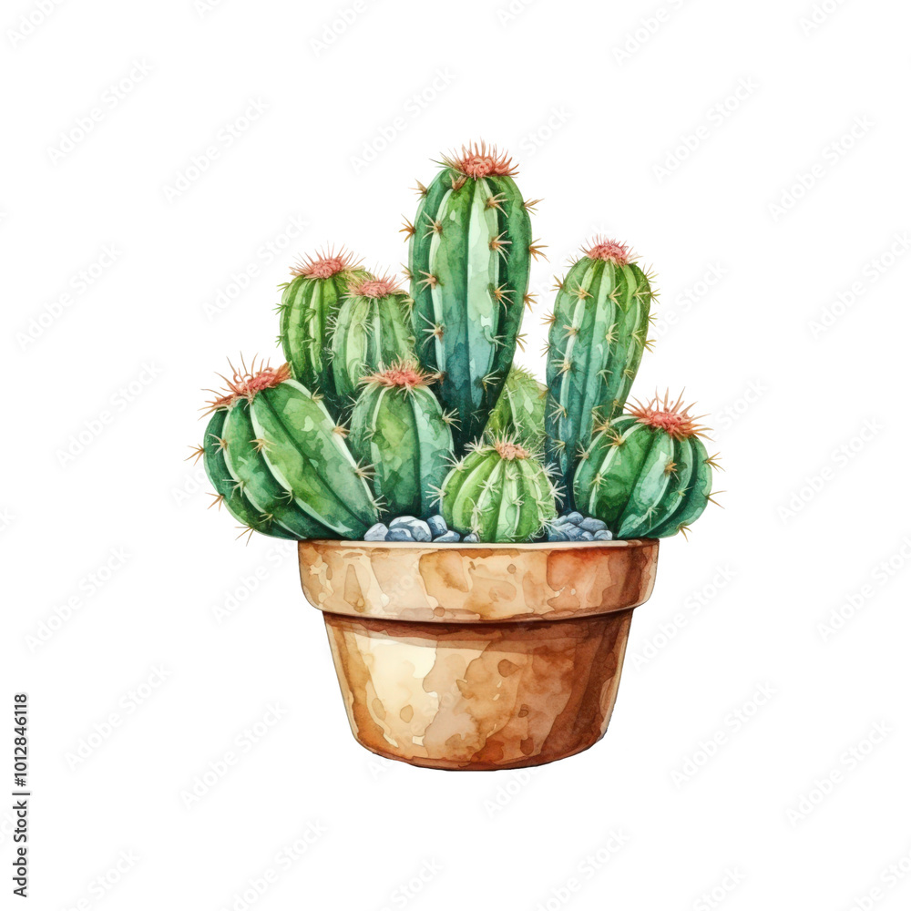 The potted cactus is adorned with a brown pot and stones. Perfect for gardening blogs, plant themed social media posts, and botanical designs. Generative AI The potted cactus is adorned with a brown pot and stones. Perfect for gardening blogs, plant themed social media posts, and botanical designs. Generative AI