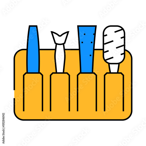 set with callus remover accessories line icon vector. set with callus remover accessories sign. isolated symbol illustration