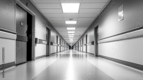 Empty Hospital Corridor