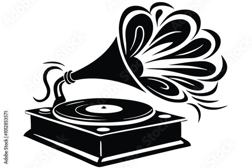 Record Player vector silhouette