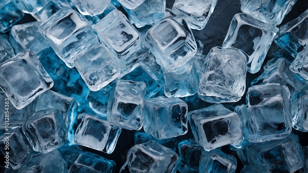 A large number of ice cubes are piled up. A large number of ice cubes are piled up.