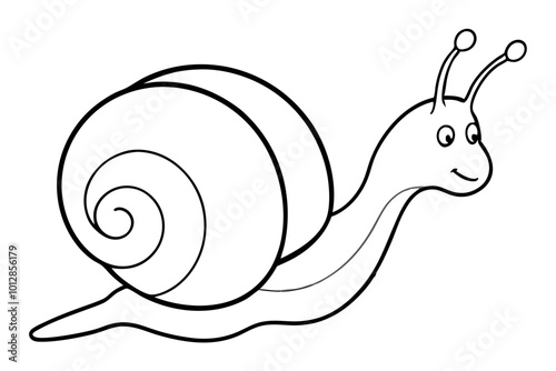 cute snail running vector art illustration photo