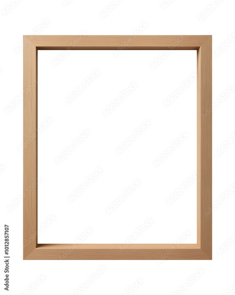 Simple Wooden Frame Isolated on Transparent Background Simple Wooden Frame Isolated on Transparent Background