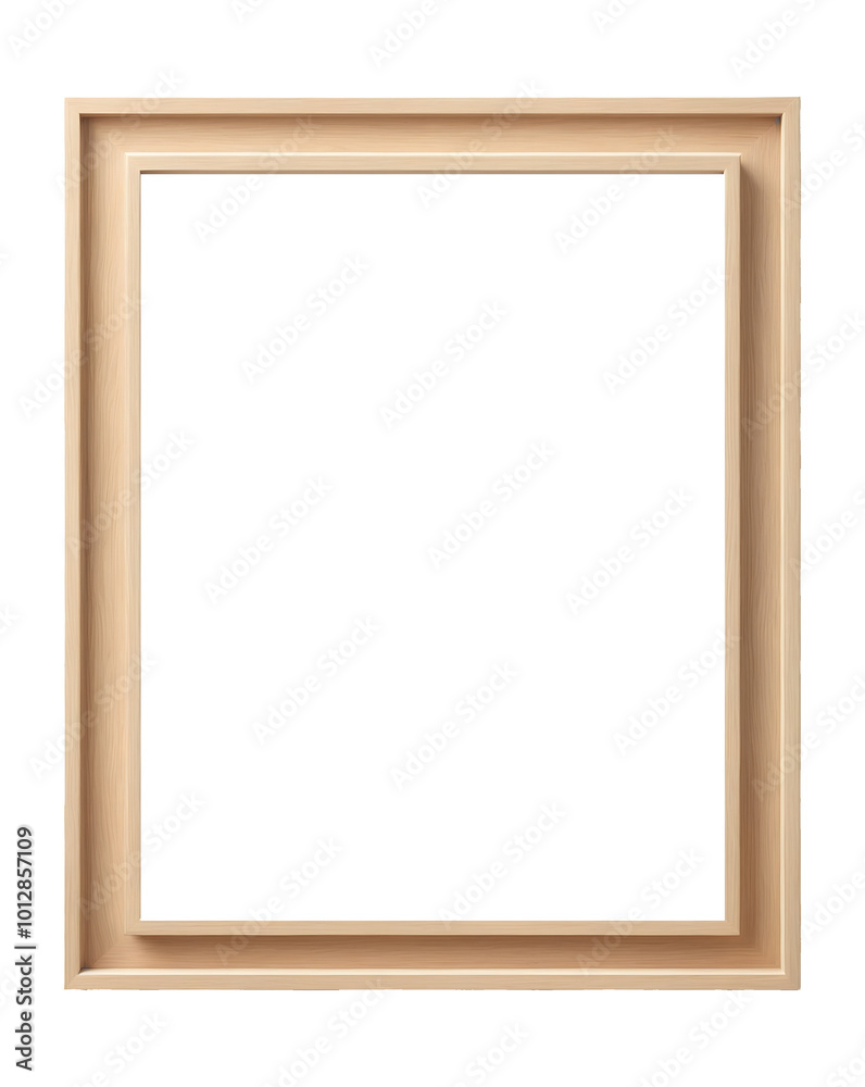 Simple Wooden Frame Isolated on Transparent Background Simple Wooden Frame Isolated on Transparent Background