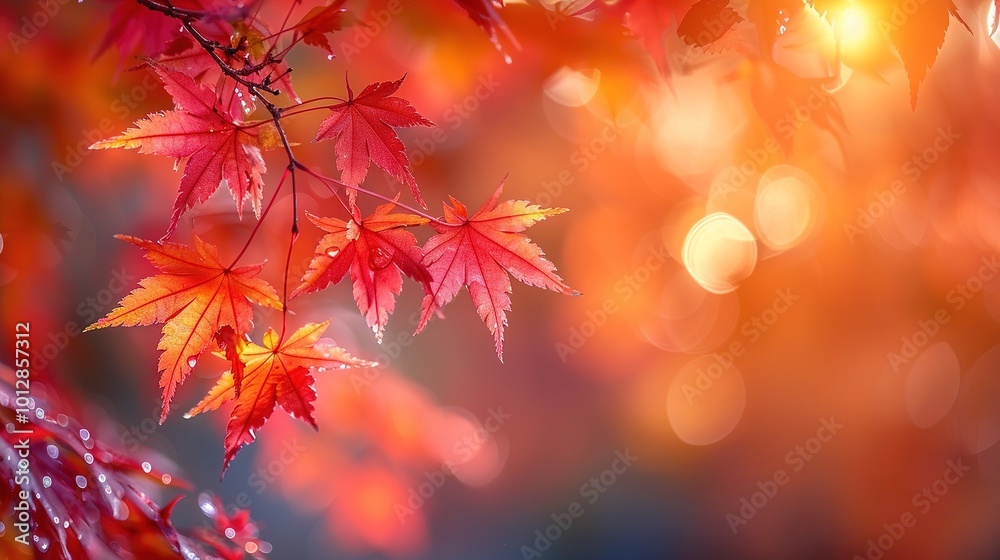 Fototapeta premium Simple Design in Autumn Background - a charming and serene visual. The simple yet elegant design against the backdrop of autumn creates a captivating and peaceful scene.
