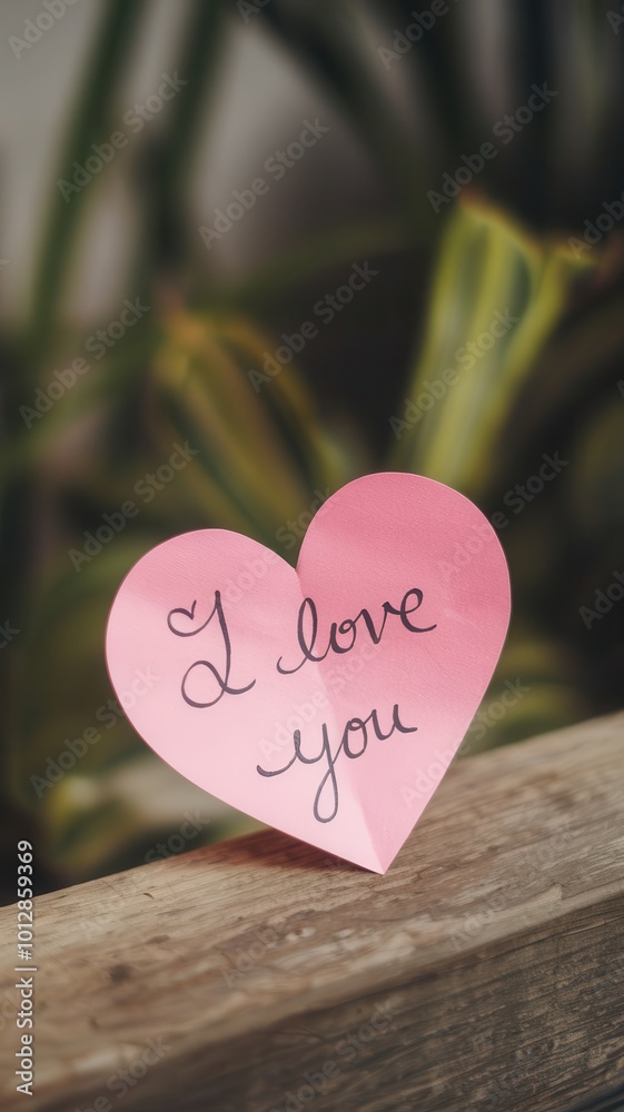Fototapeta premium Pink paper heart with 